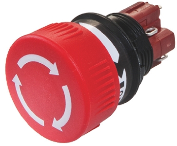 EAO 51-256 Series Maintained Emergency Stop Push Button, Panel Mount, 16 mm Cutout, SPDT, IP65