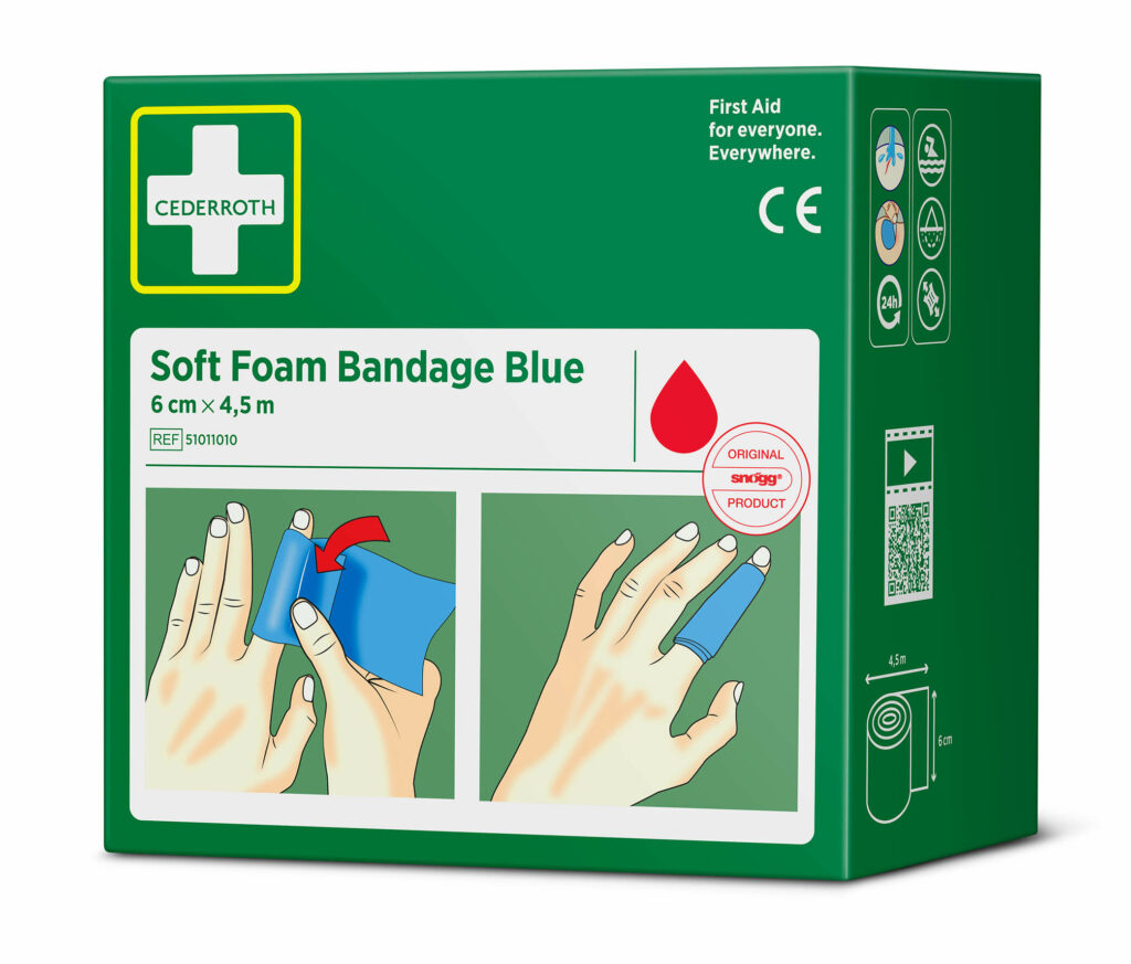 Cederroth Polyurethane Foam Blue Self-Adhesive Bandage Bandage, 1 Per Pack Per Package 4.5 m