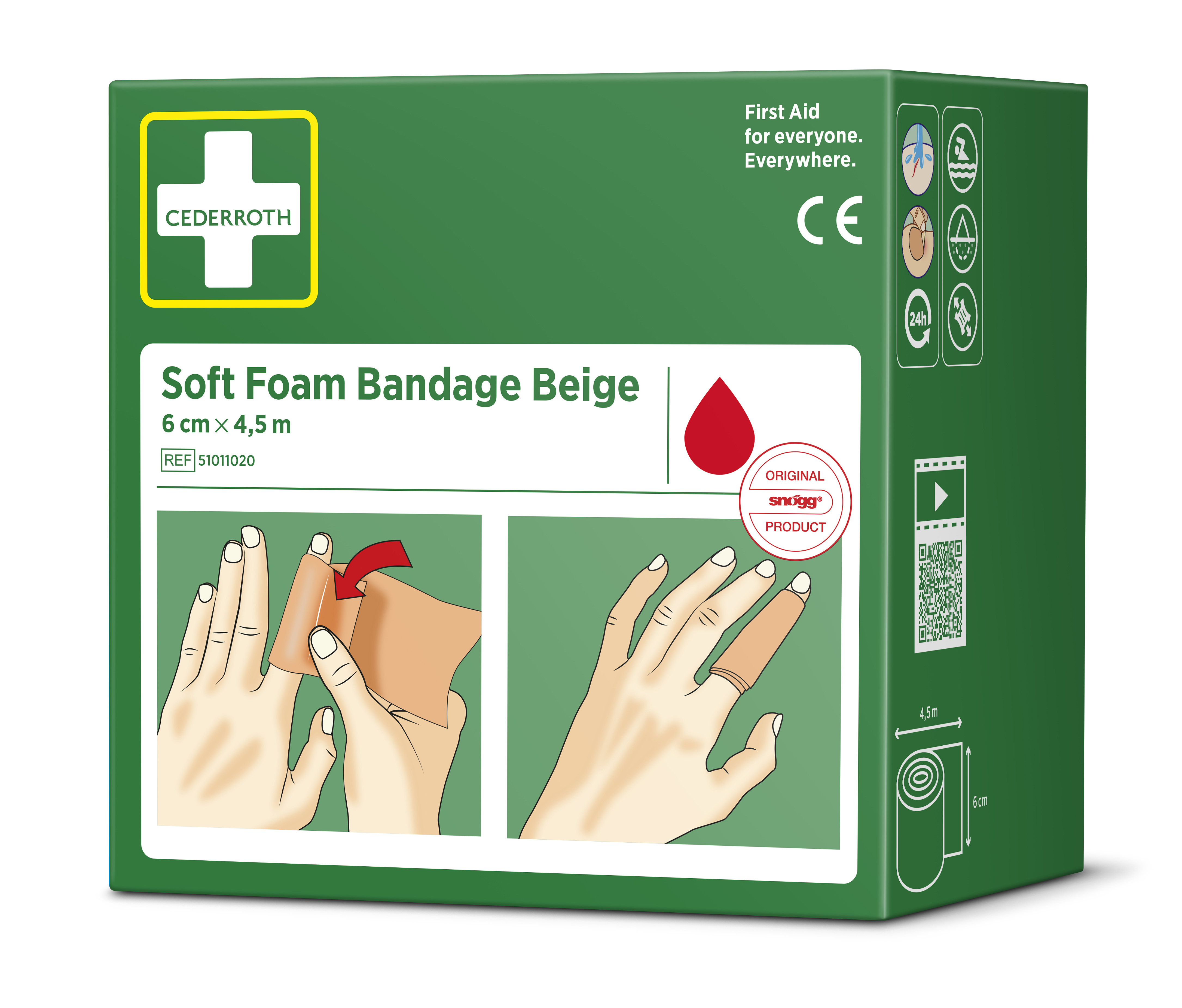 Cederroth Self-Adhesive Bandage Soft Foam, 1 Per Pack Per Package