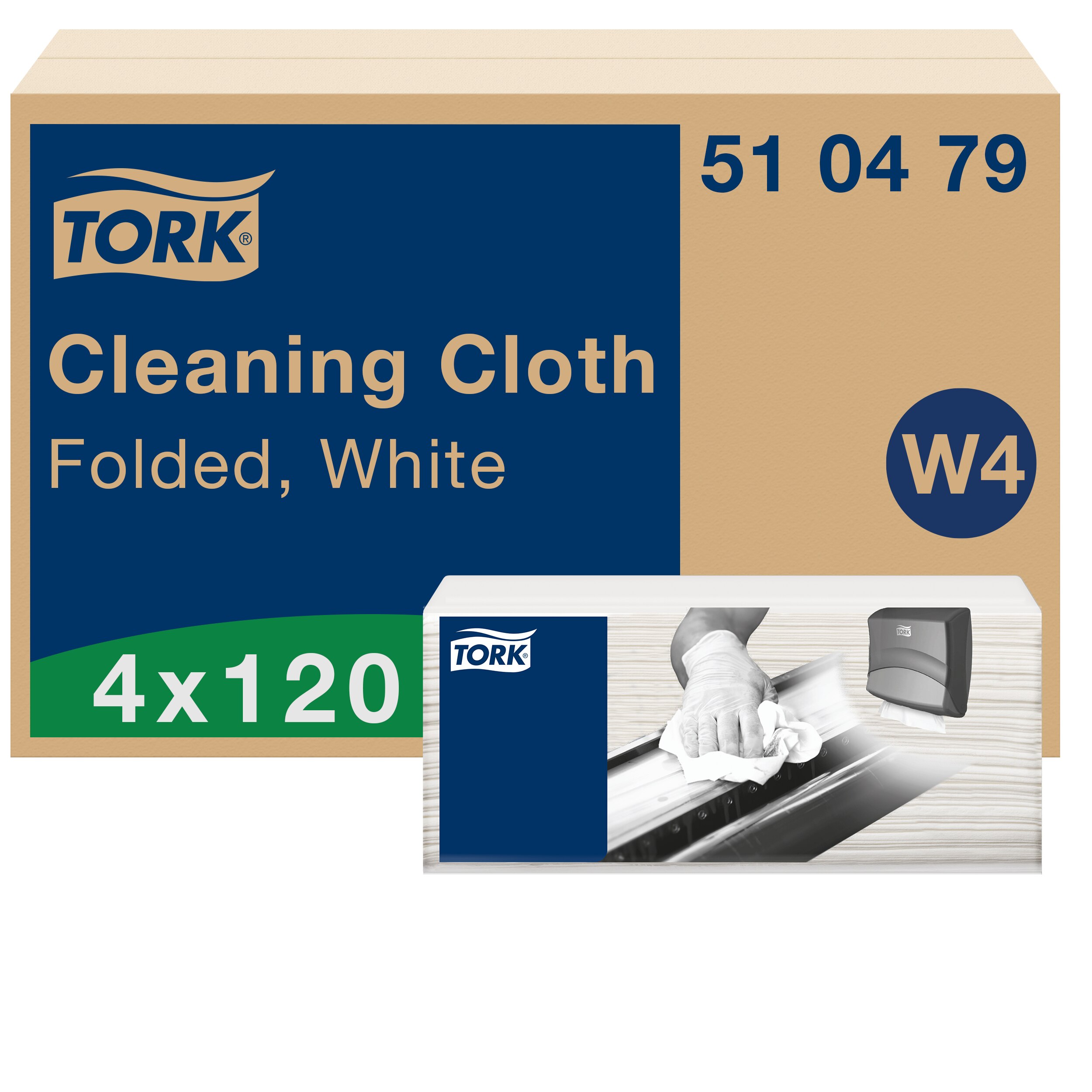 Tork White Non-Woven Fabric Cloths for Heavy Duty, Dry Use, Box of 240 Per Pack, 41.5 x 35.5, Repeat Use