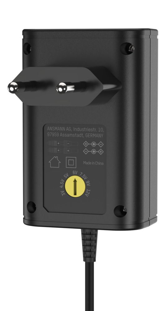 5111243 Ansmann 12 W AC/DC Adapter AC/DC Adapter Type C 12V dc, 3 V dc, 4.5 V dc, 5 V dc, 6 V dc, 7.5 V dc, 9 V dc Output, 1 A
