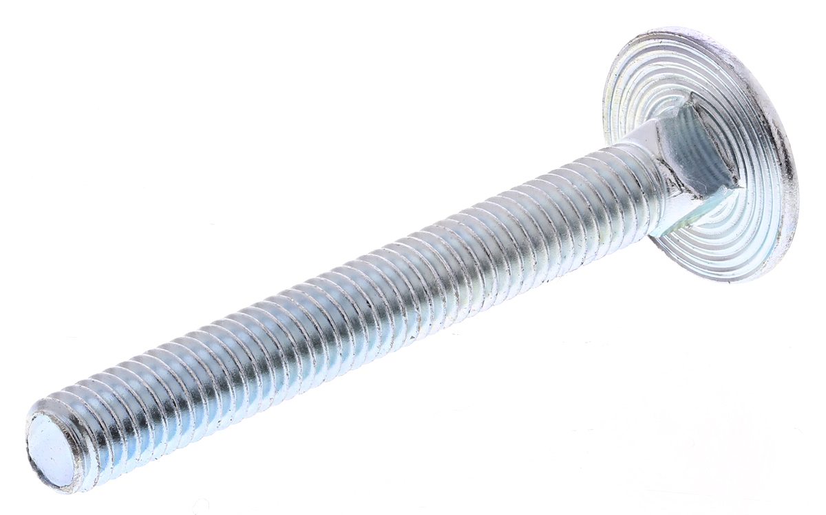 RS PRO Bright Zinc Steel Coach Bolt, Metric x 50 mm x 100 mm