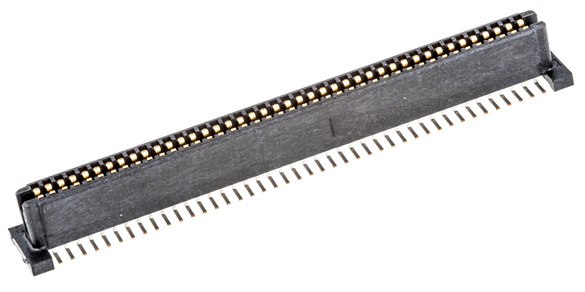 TE Connectivity 1FHR Series Straight Backplane Connector Female, Surface Mount, 84-Contacts, 1 mm Pitch, 2 Row, Solder