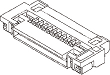 Molex, 51296 0.5 mm Pitch 50 Way Right Angle Female FPC Connector, Solder
