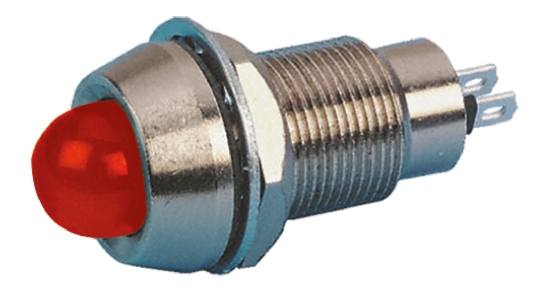 Marl 514 Series Panel Mount LED Indicator, Red Panel Mount Indicator, Solder Tab Termination 28V dc 20 mA, IP67, 12.7 mm
