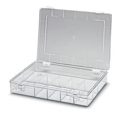 Phoenix Contact 8 Cell Transparent Polystyrene Compartment Box, 55 mm x 335mm