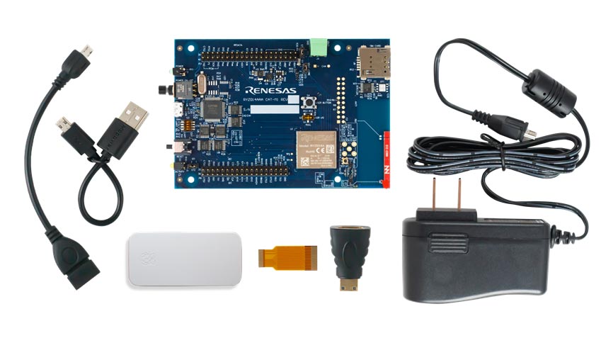 ryz014a-na-evk Renesas Electronics Evaluation Kit for RYZ014A Cat-M1 Module (North America Version) Dual LTE (Cat M1 and NB-IoT)