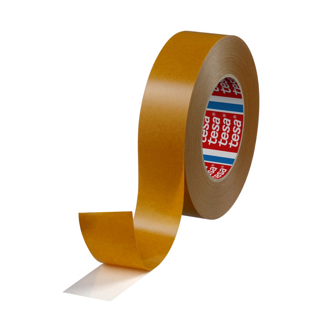 Tesa 51571 Translucent Double Sided Cloth Tape, 0.16 mm Thick, 13N/cm 9N/cm, Non-Woven Backing, 38mm x 50 m