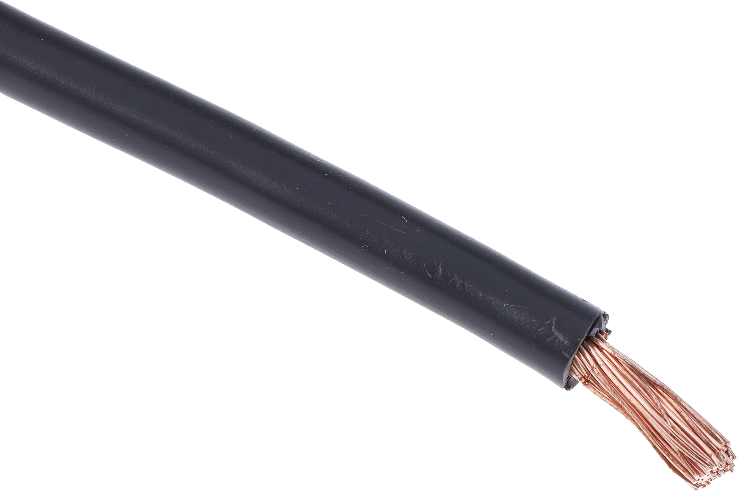 RS PRO FLEXIBLE BK Series Black 6 mm² Hook Up Wire, 9 AWG, 80, 25 m, Polyvinyl Chloride