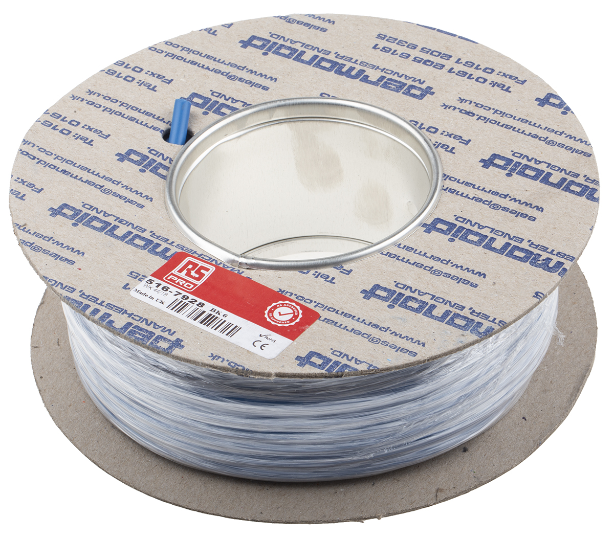 516-7928 RS PRO FLEXIBLE BK Series Blue 6 mm² Hook Up Wire, 9 AWG, 80, 25 m, Polyvinyl Chloride, Polyvinyl Chloride