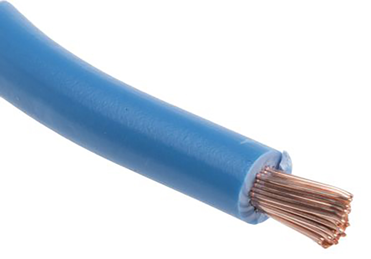 RS PRO FLEXIBLE BK Series Blue 6 mm² Hook Up Wire, 9 AWG, 80, 25 m, Polyvinyl Chloride, Polyvinyl Chloride