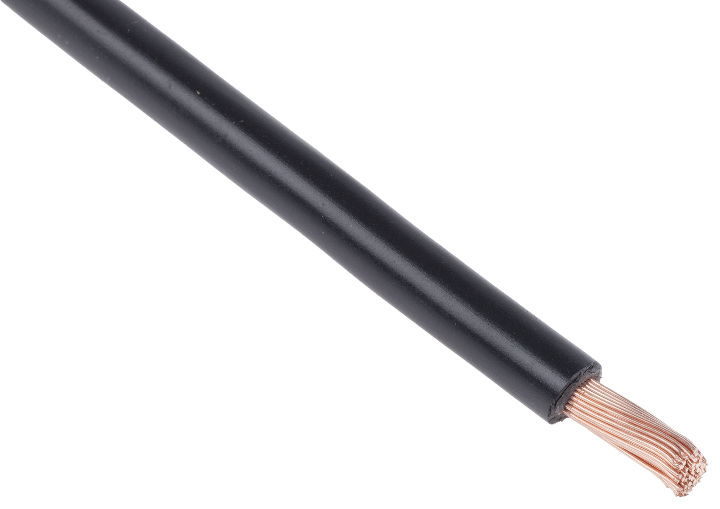 RS PRO FLEXIBLE BK Series Black 10 mm² Hook Up Wire, 7 AWG, 72, 25 m, Polyvinyl Chloride, Polyvinyl Chloride