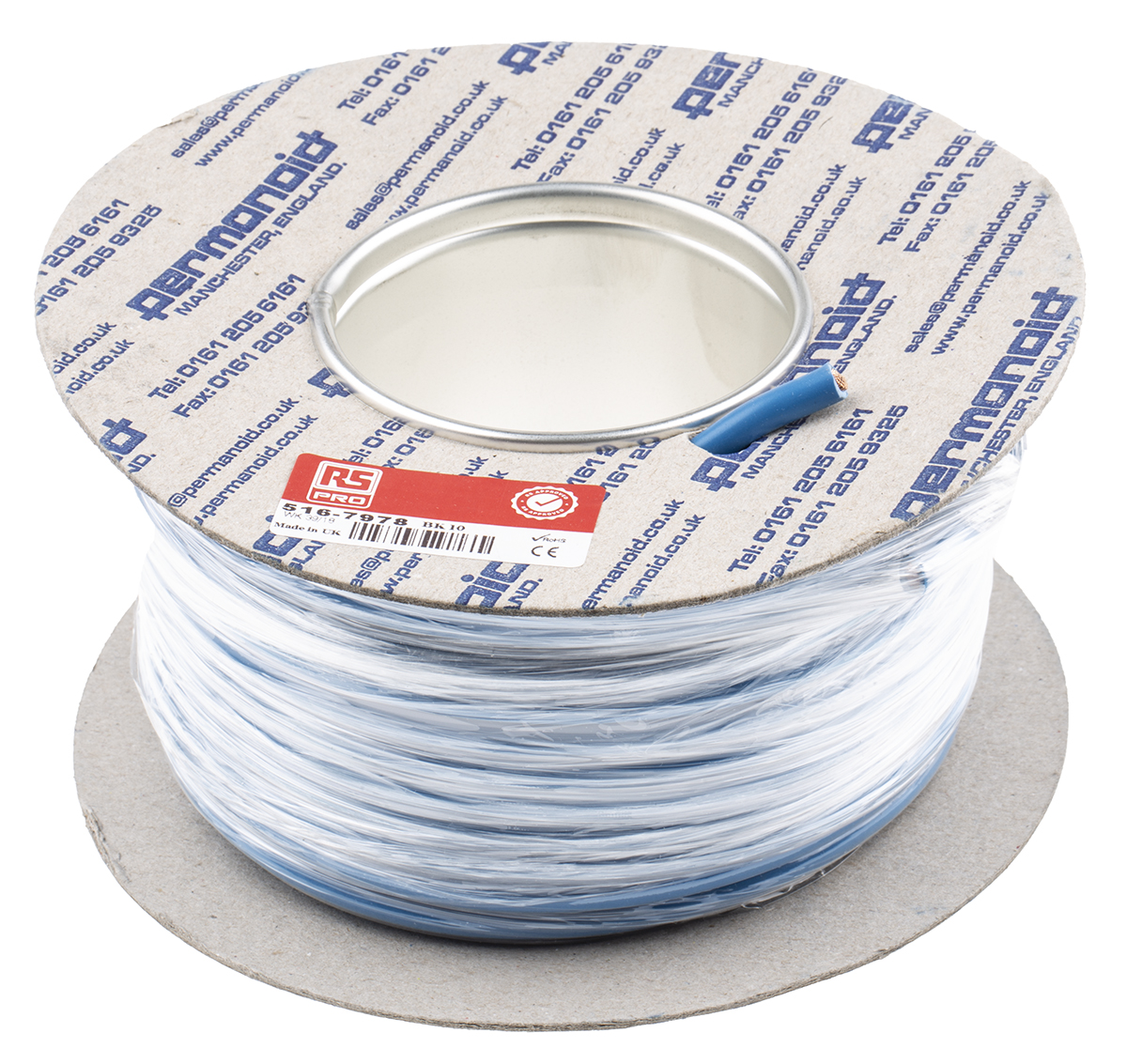 516-7978 RS PRO FLEXIBLE BK Series Blue 10 mm² Hook Up Wire, 7 AWG, 80, 25 m, Polyvinyl Chloride, Polyvinyl Chloride