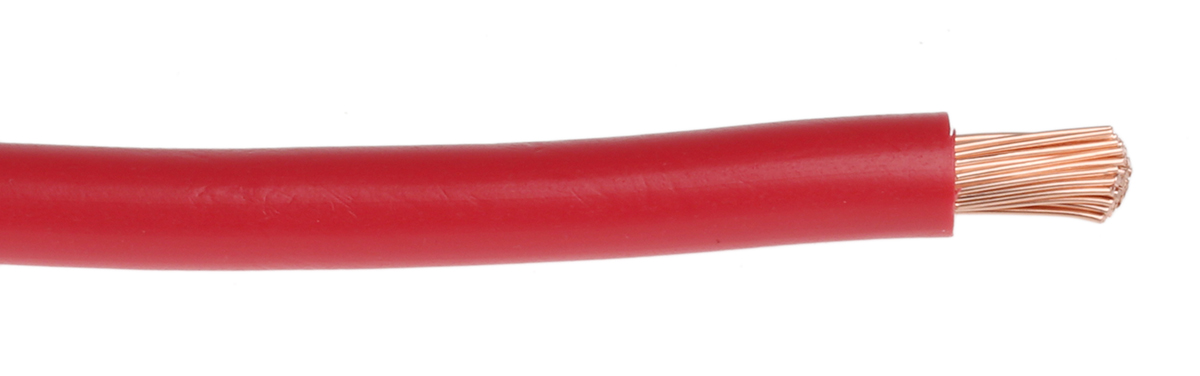 516-7984 RS PRO FLEXIBLE BK Series Red 10 mm² Hook Up Wire, 7 AWG, 80, 25 m, Polyvinyl Chloride, Polyvinyl Chloride