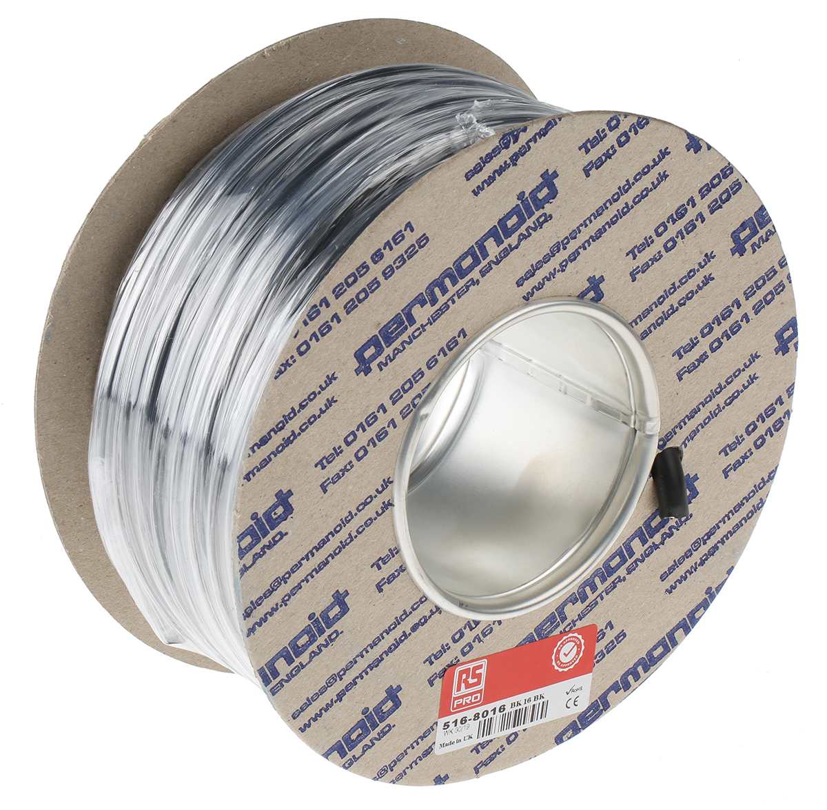 516-8016 RS PRO FLEXIBLE BK Series Black 16 mm² Hook Up Wire, 5 AWG, 126, 25 m, Polyvinyl Chloride, Polyvinyl Chloride