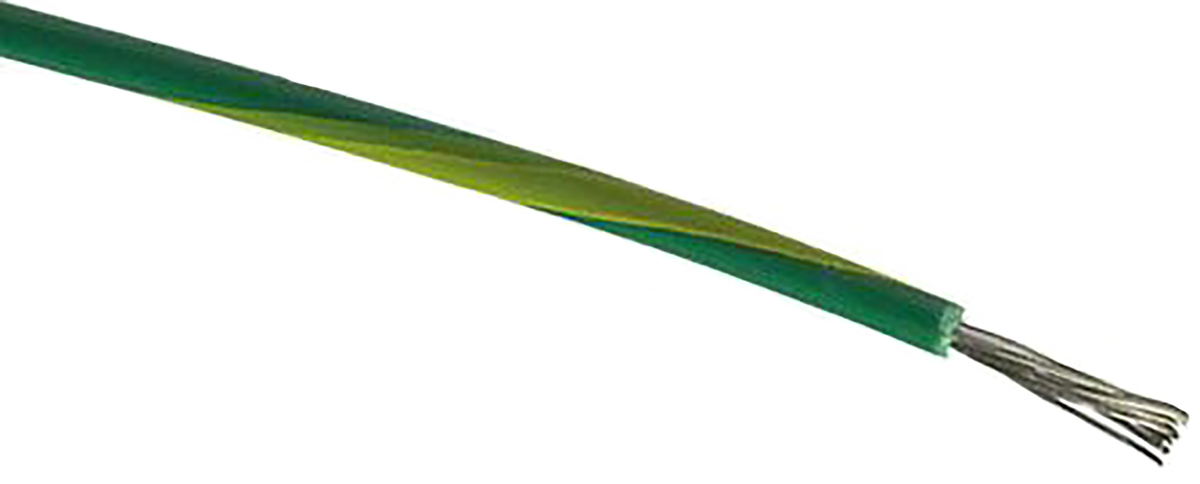 RS PRO FLEXIBLE BK Series Green, Yellow 25 mm² Hook Up Wire, 3 AWG, 196, 25 m, Polyvinyl Chloride
