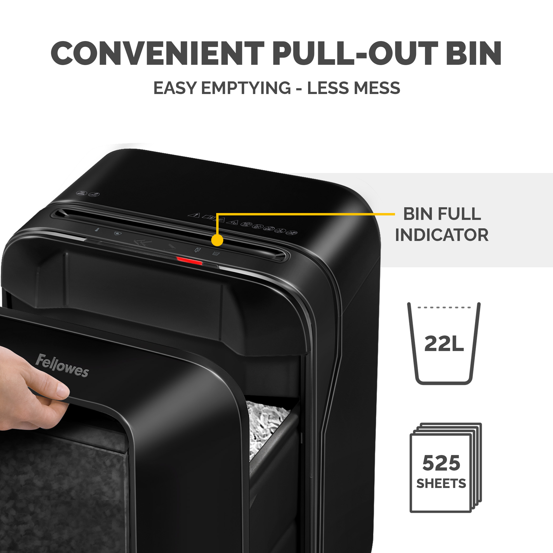 5160001 Fellowes Powershred, Powershred LX201 Powershred LX201 22 L Micro Shredder