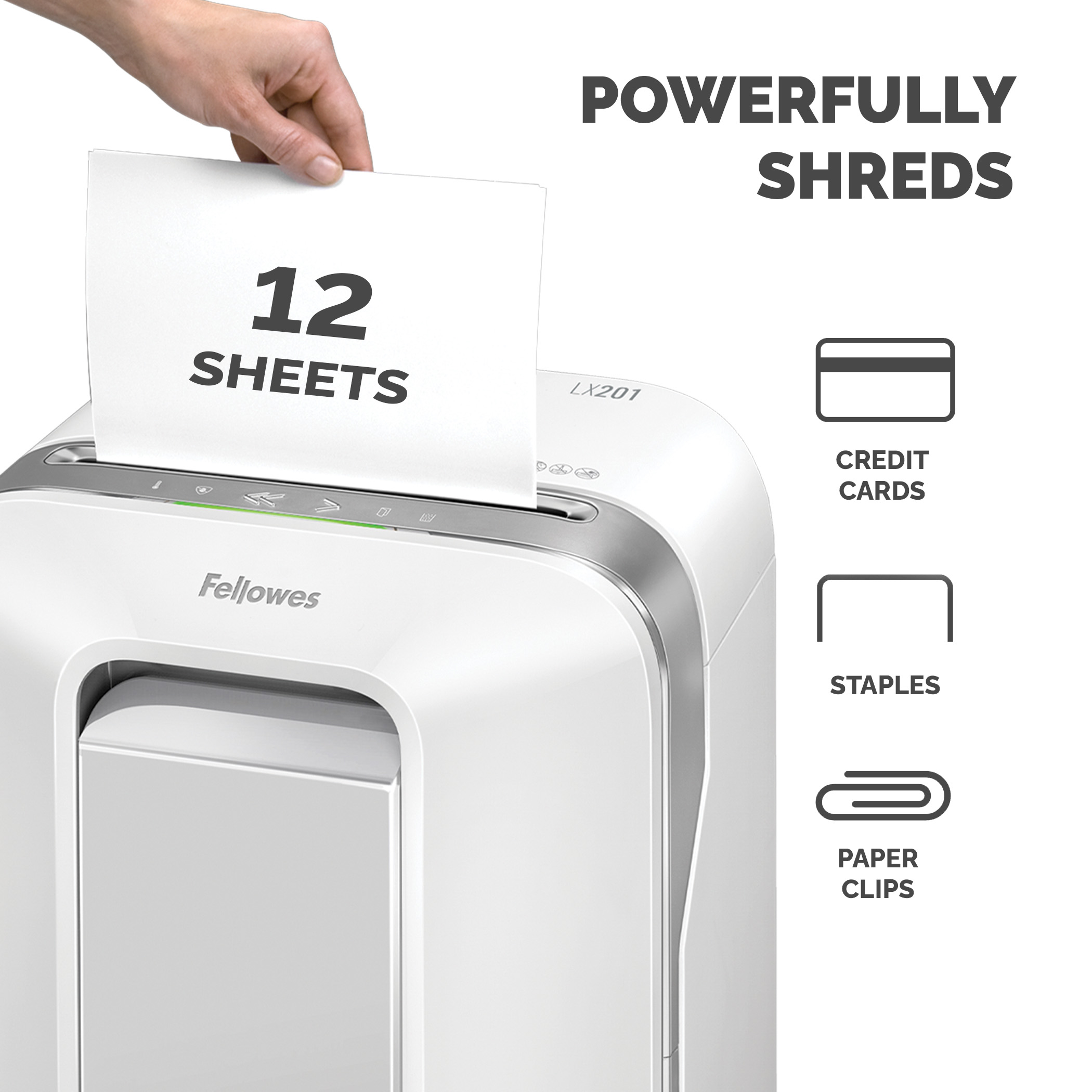 5160101 Fellowes Powershred, Powershred LX201 Powershred LX201 22 L Micro Shredder