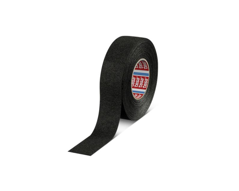 Tesa Tesa 51608 Black Polyethylene Terephthalate PET Fleece Wire Harness Tape, 50mm x 25 m
