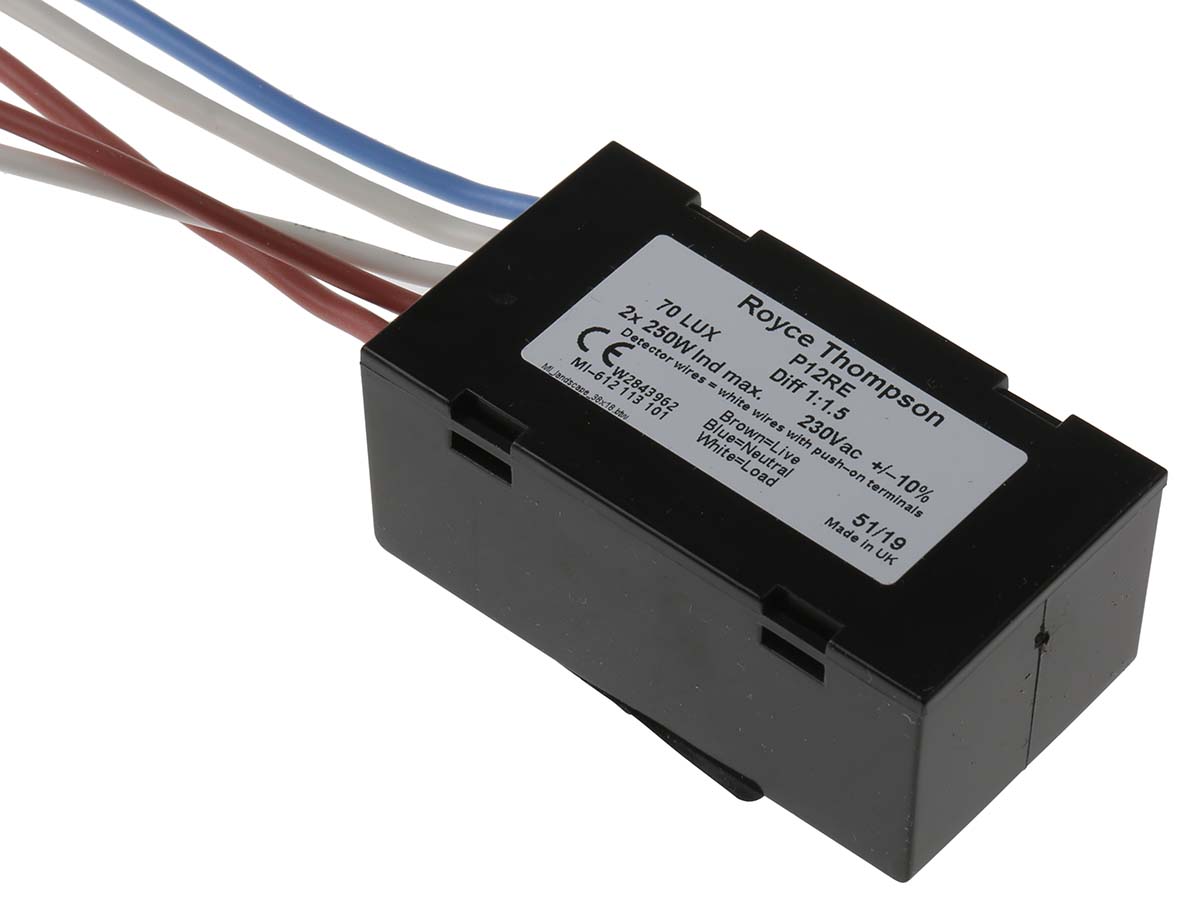 p12re-drg-113 Royce Thompson Electric Lighting Controller Detector, Cadmium Sulfide, Remote Mount, 220 to 270 V