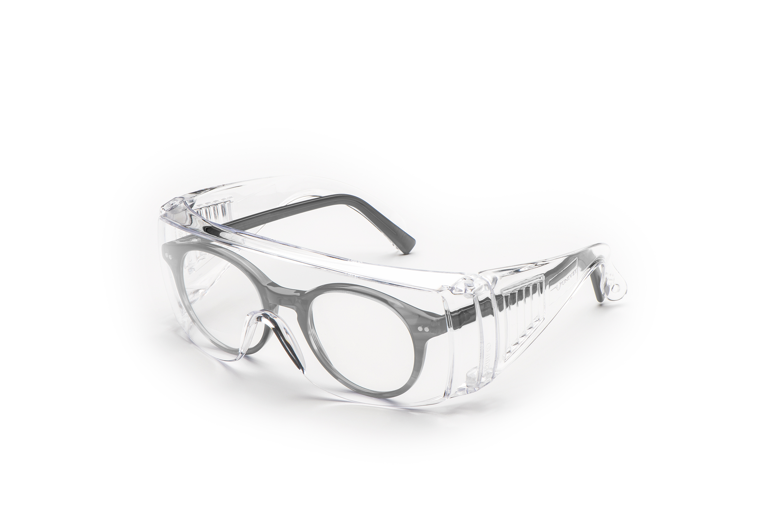 Univet 520 Safety Glasses, Mechanical Resistant, Clear, Clear Polycarbonate Lens, Polycarbonate