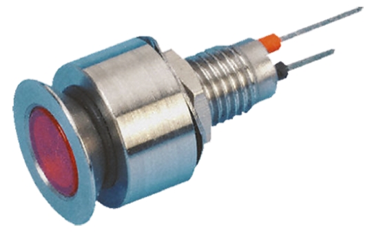 Marl 520 Series Panel Mount LED Indicator, Red Panel Mount Indicator, Solder Tab Termination 12V dc 20 mA, IP67, 6.1 mm