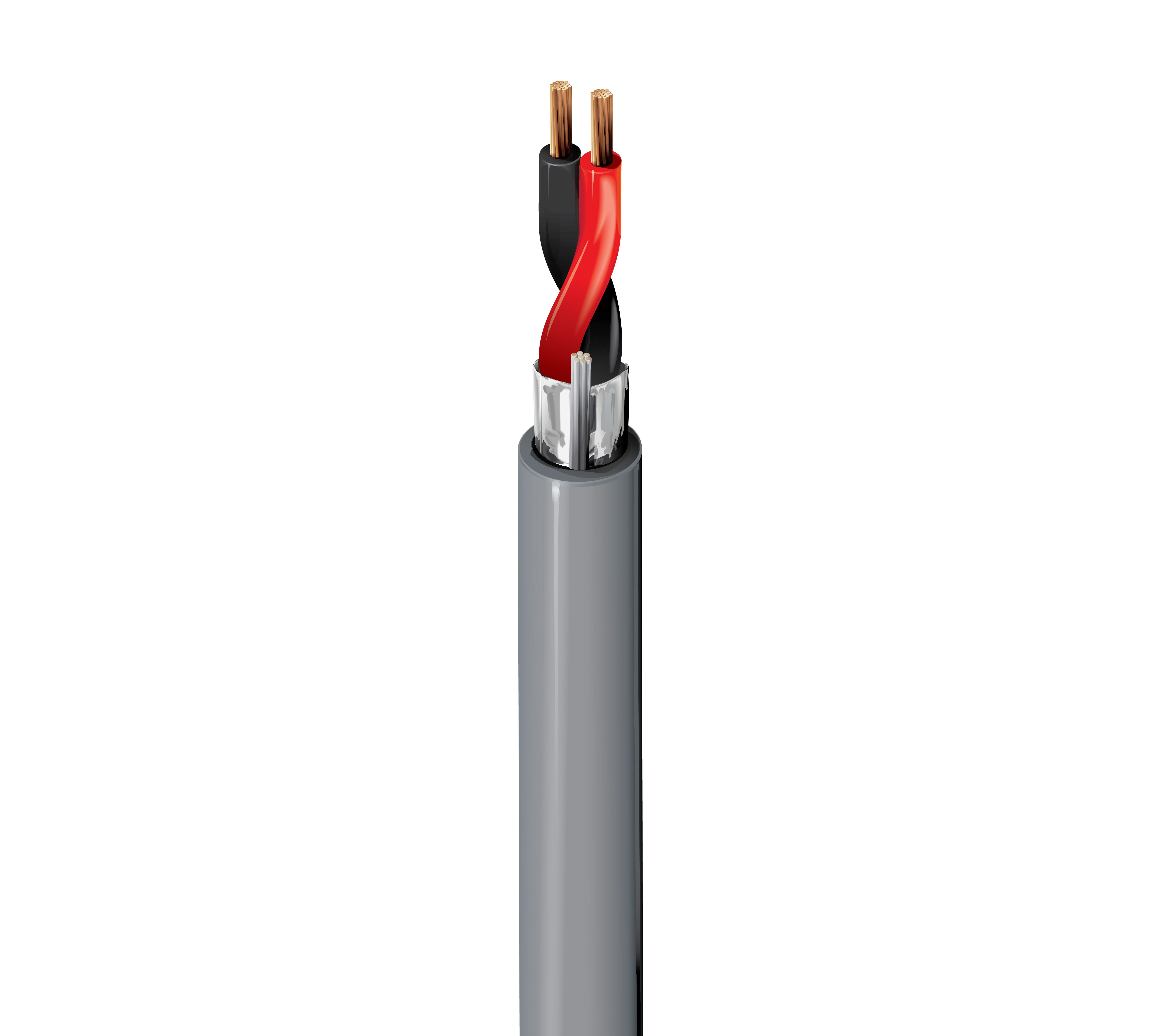 Belden 5200FE Control Cable, 2 Cores, 1.31mm² 16 AWG, Screened, 152 m, Grey Polypropylene Sheath