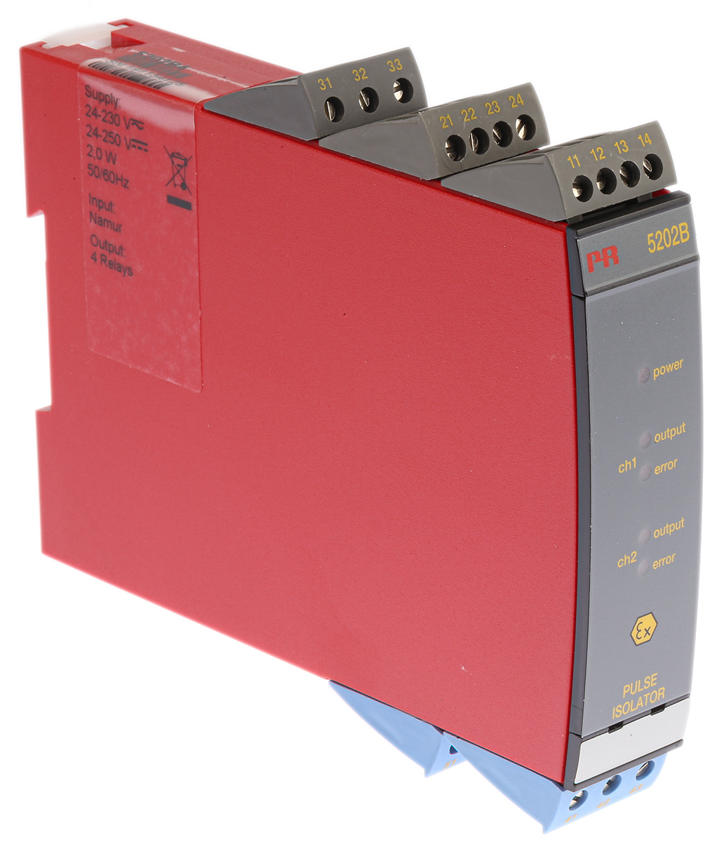 5202b4 PR Electronics 2 Channel Galvanic Barrier, Pulse, IECEx, ATEX