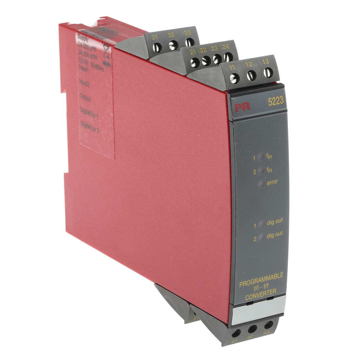 5223a2 PR Electronics 5 Series Signal Conditioner, Frequency Input, NPN, Relay, TTL, PNP Output, Zone, Zone 2, FM, DNV GL,