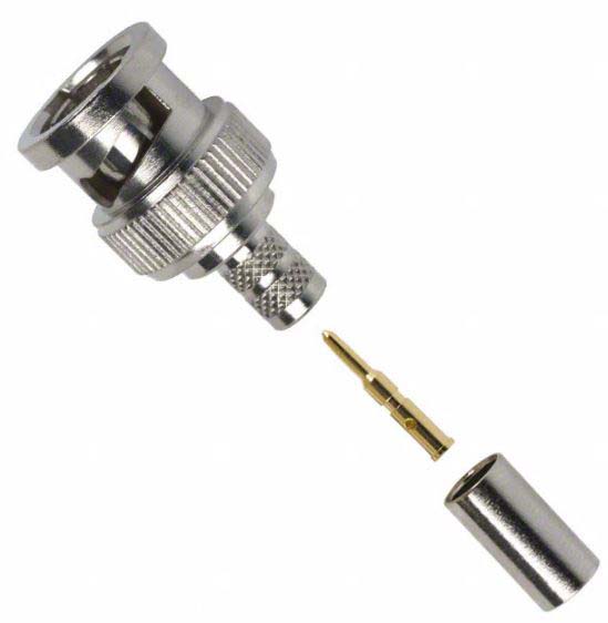 Amphenol RF BNC Series, Plug Cable Mount BNC Connector, 50Ω, Crimp Termination, Straight Body
