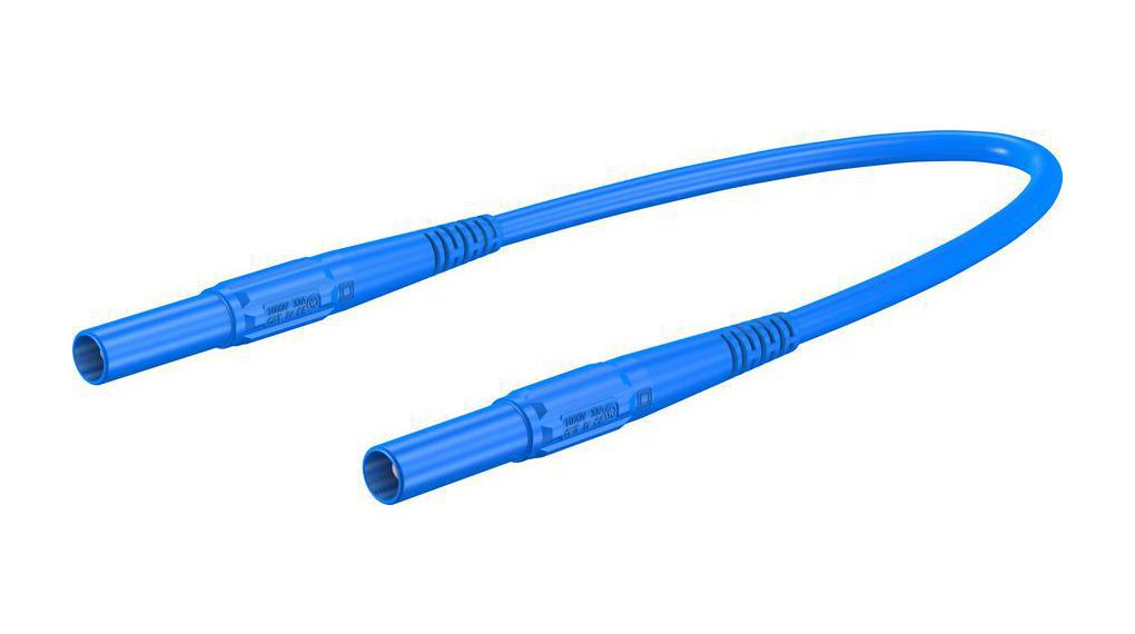Staubli Test lead, 32A, 1kV, Blue, 200cm Lead Length