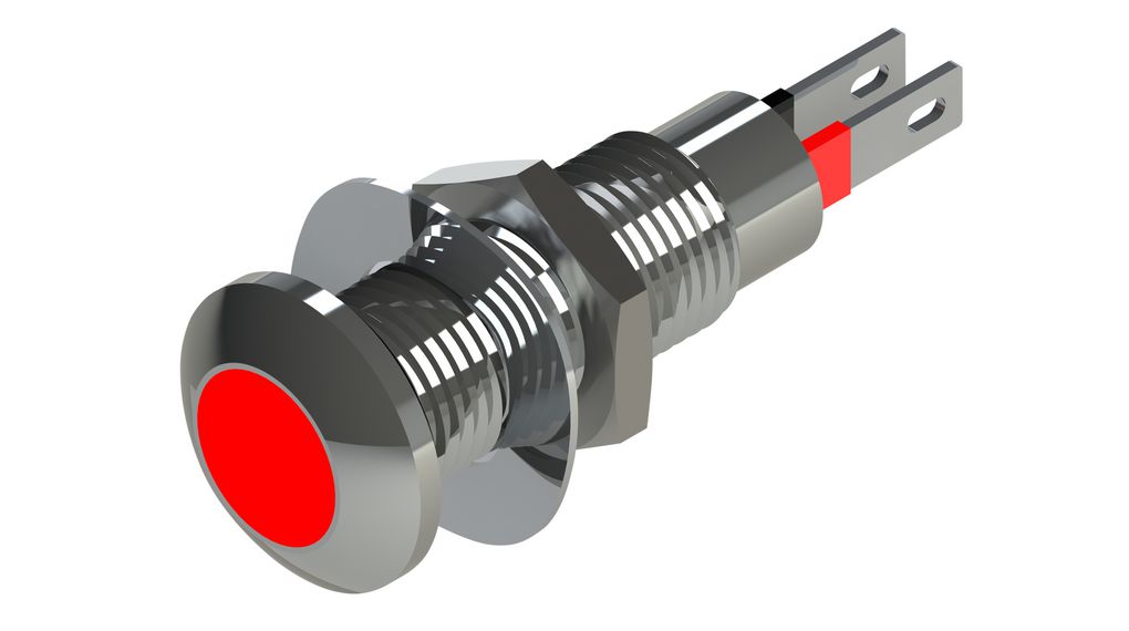 Marl 524 Series, Red Panel Mount Indicator 24V dc 15 mA, IP67, 8.1 mm