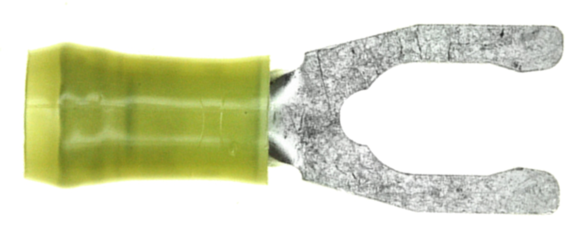 TE Connectivity, 52433 Insulated Crimp Spade Connector, 12 AWG to 10 AWG, M6 Stud Size Nylon, Yellow