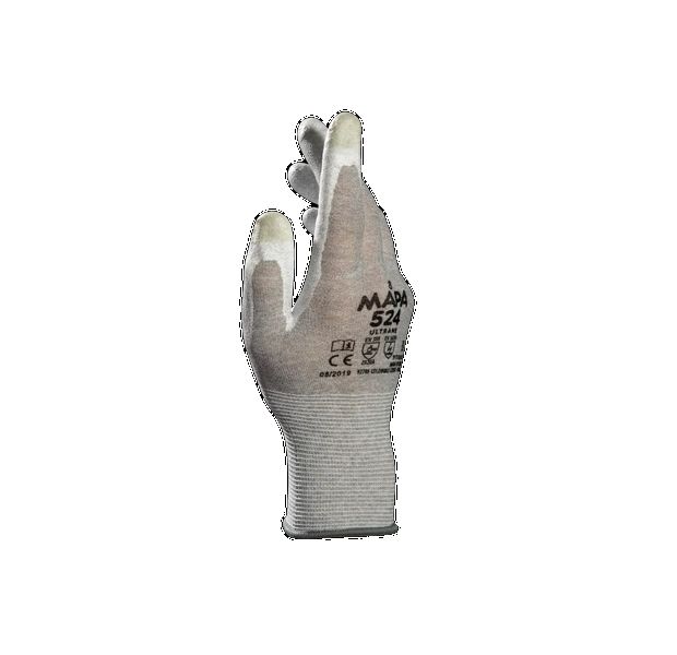 Mapa ULTRANE 524 Grey Carbon Fibre Glove, Size 10, Polyurethane Coating