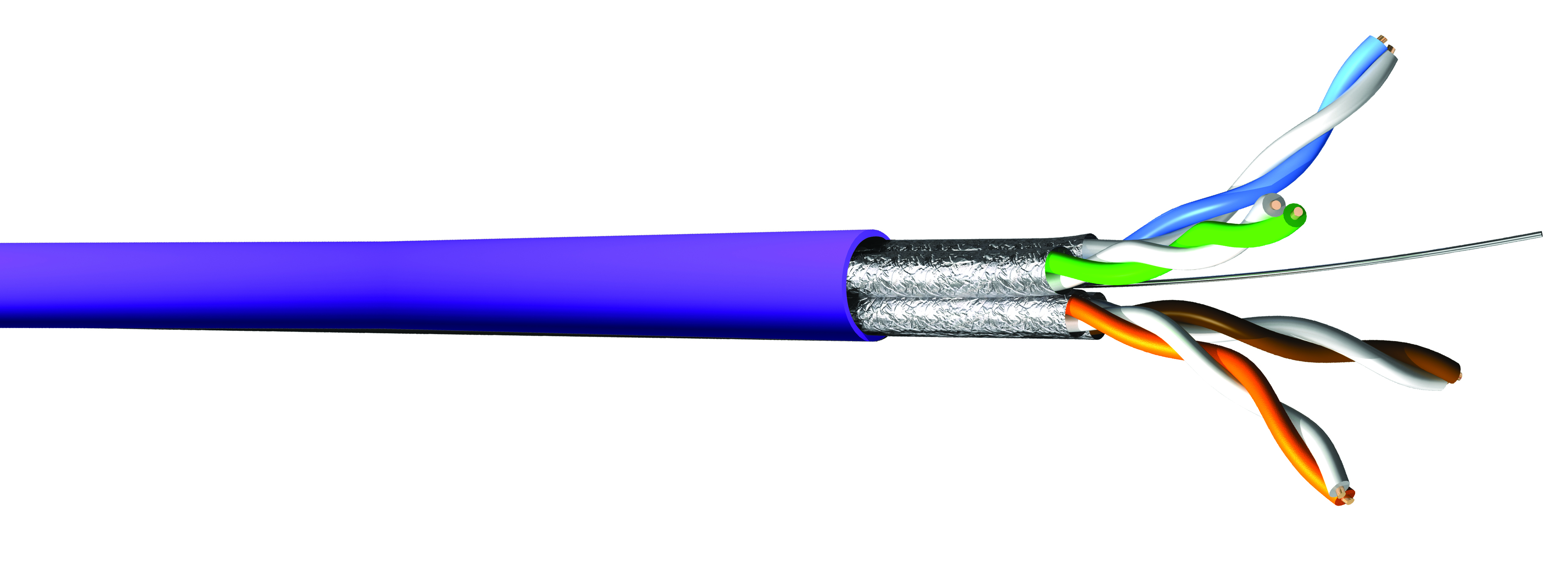 CAE Multimedia Connect MMC, 100 m Cat6a Ethernet Cable, Purple, Shielded Screened Low Smoke Zero Halogen Sheath