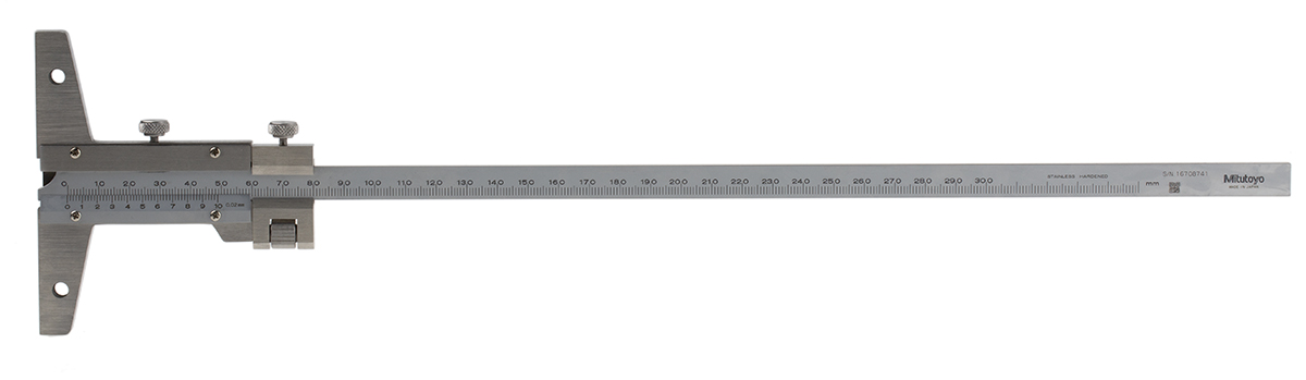 Mitutoyo 527-103 300 mm Metric Depth Gauge, Stainless Steel, 350 g