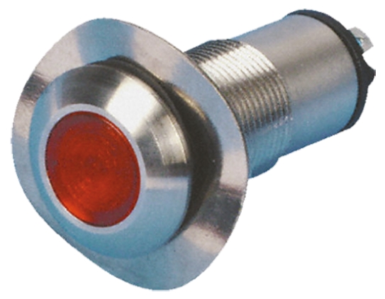 Marl 528 Series Panel Mount LED Indicator, Red Panel Mount Indicator, Solder Tab Termination 12V dc 19 mA, IP67, 13 mm