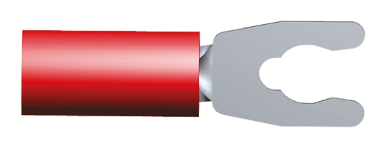 TE Connectivity, PIDG Insulated Crimp Spade Connector, 22 AWG to 16 AWG, M3.5 Stud Size Nylon, Red