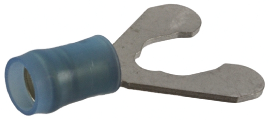 TE Connectivity, PIDG Insulated Crimp Spade Connector, 16 AWG to 14 AWG, M6 Stud Size Nylon, Blue
