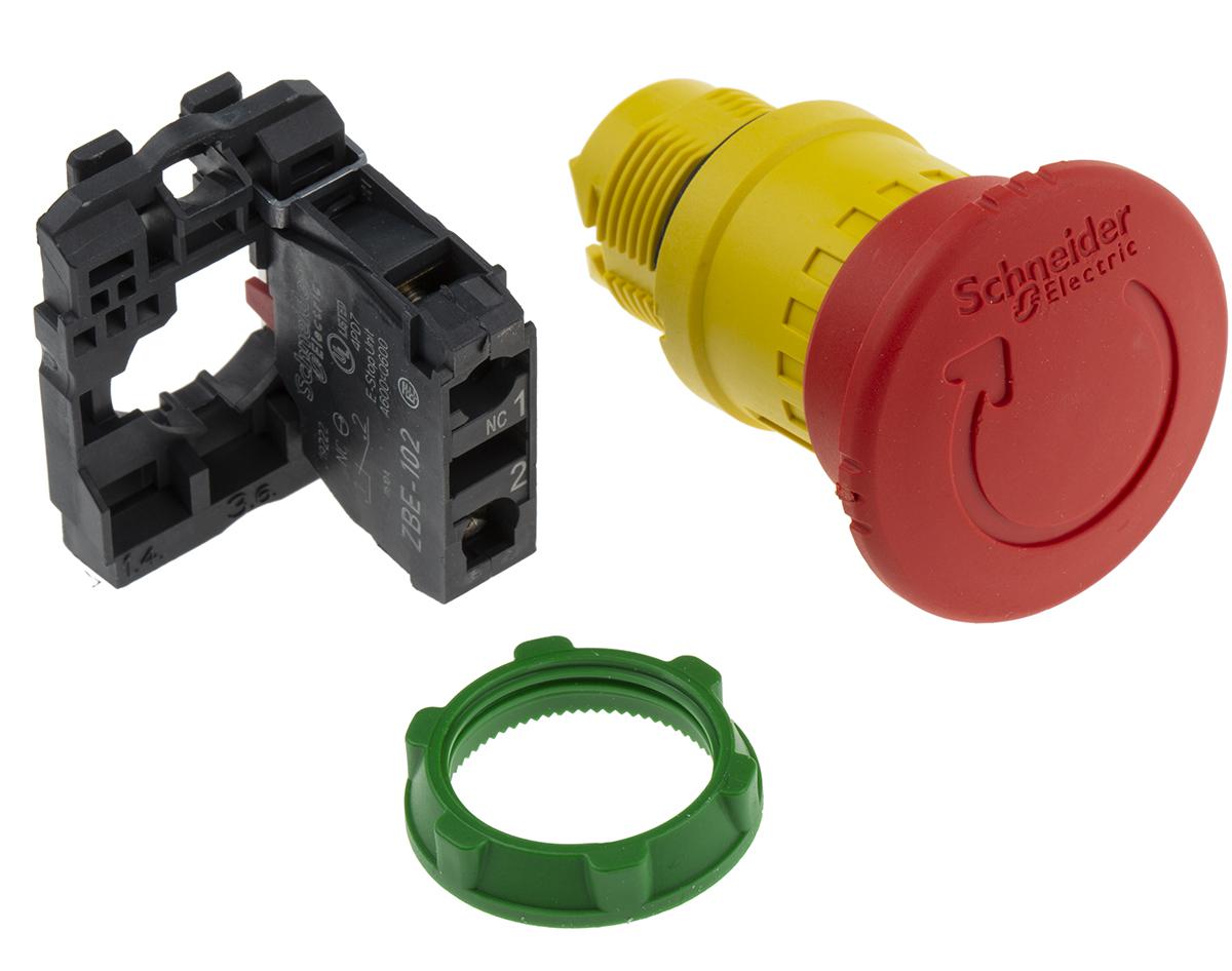 Schneider Electric Harmony, Red, Twist to Reset 40mm Mushroom Head Emergency Button