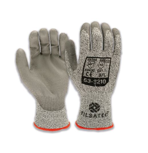 Tilsatec Black, Grey Fibreglass, HPPE, Polyamide, Polyethylene Terephthalate, Spandex Glove, Size 8, Polyurethane