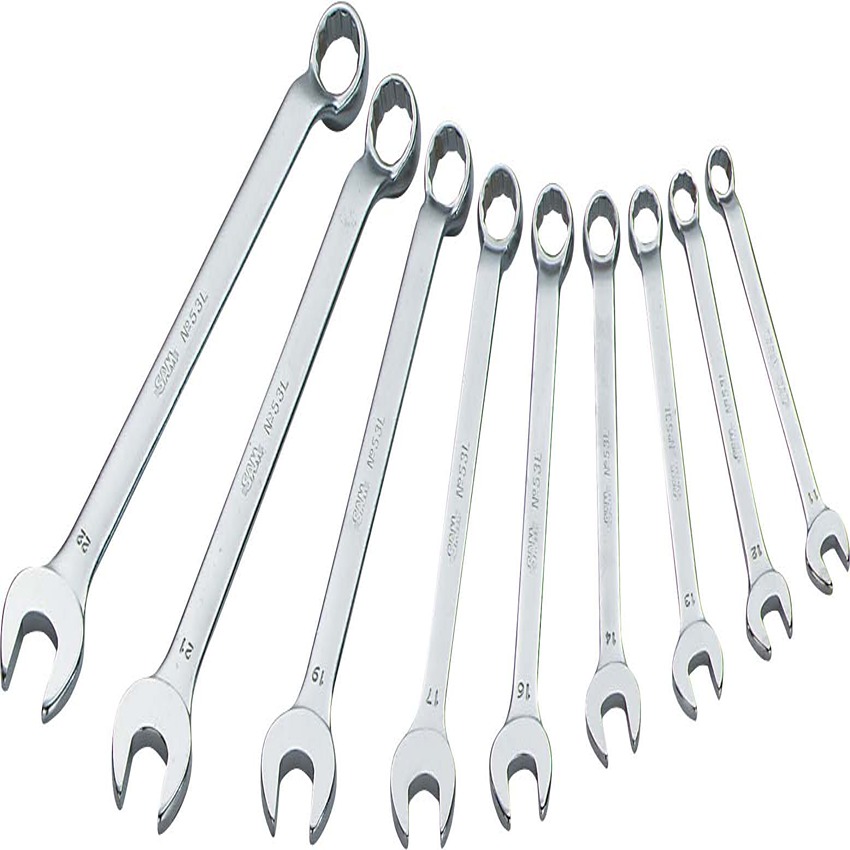 SAM 9-Piece Combination Spanner Set, 8 To 19 mm, Chrome Vanadium Steel