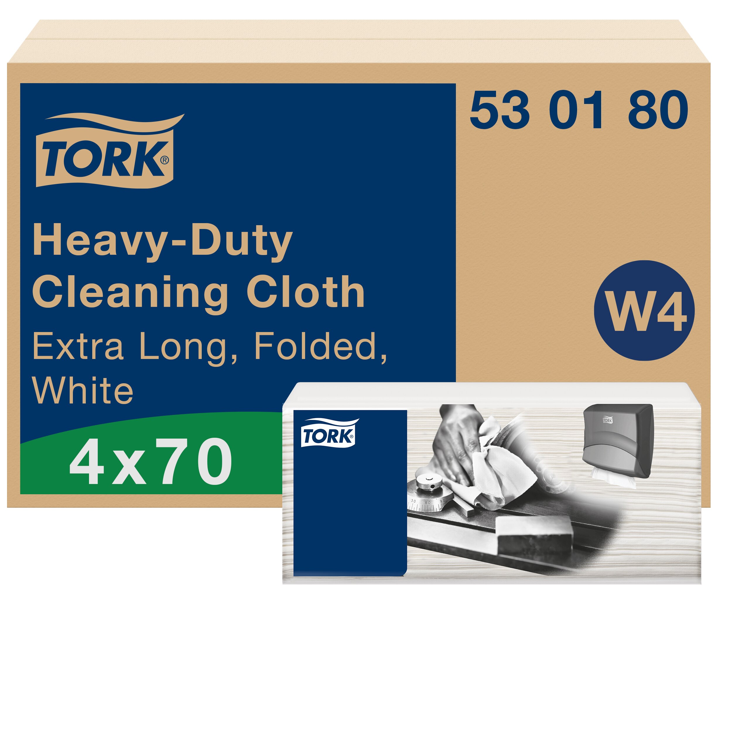 Tork White Non-Woven Fabric Cloths for Industrial Cleaning, Dry Use, Box of 70 Per Pack, 61.5 x 35.5, Repeat Use