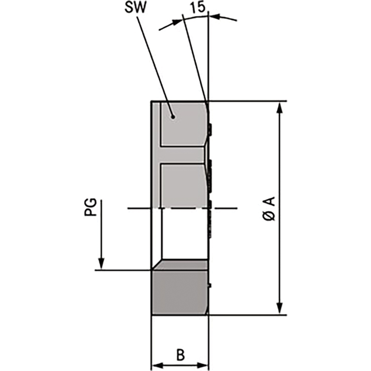 53019071 Lapp Grey Polyamide Cable Gland Locknut, PG36 Thread