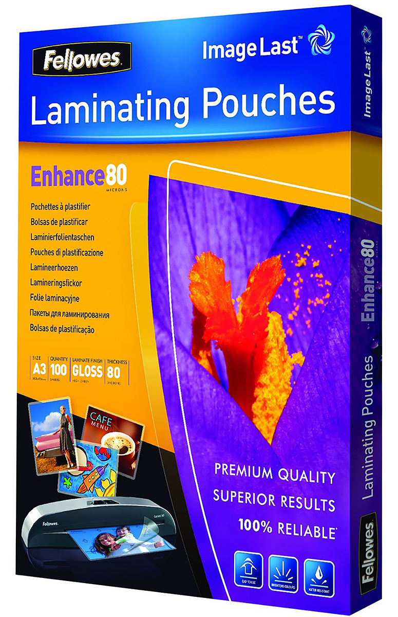 Fellowes A3 Laminator Pouch 80 μm Thickness, 100 Per Pack Pack Quantity