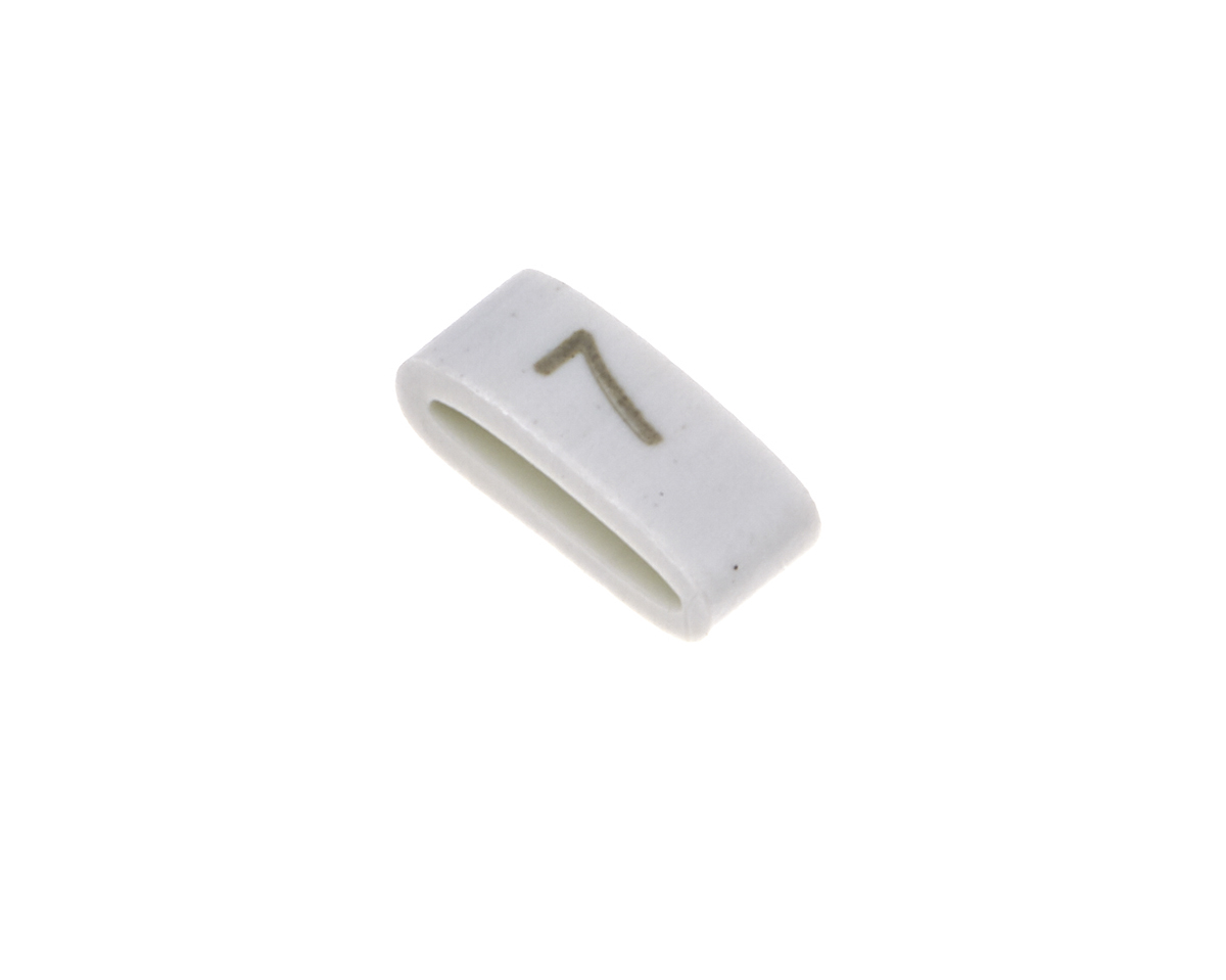 HellermannTyton HODS85 Slide-On Cable Marker, Black, Pre-printed "7", 6.3 mm Cable White, 1.8 mm Cable, 531-07858