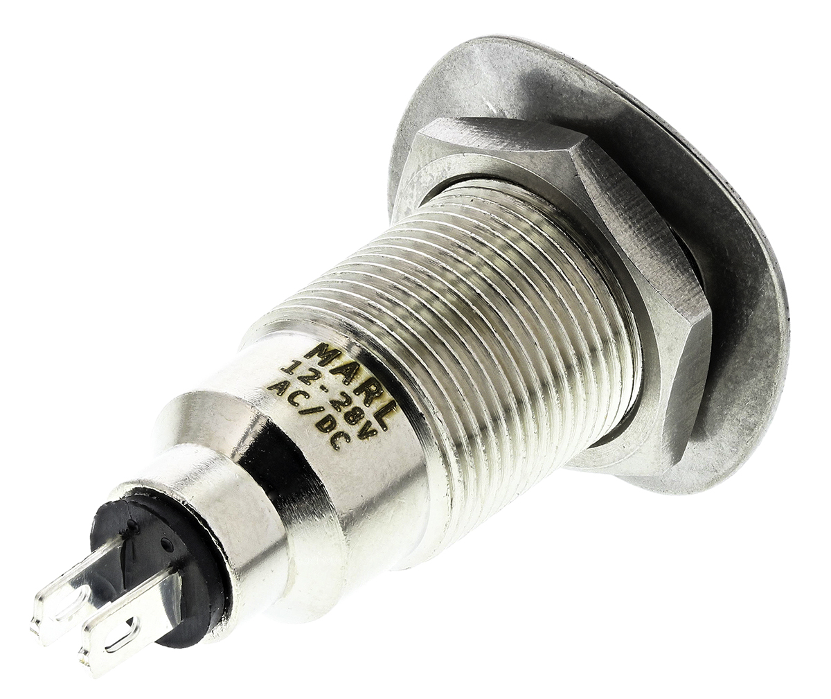 531-501-63 Marl 531 Series Panel Mount LED Indicator, Red Panel Mount Indicator, Solder Tab Termination 28V dc 16 mA, IP67, 12.7 mm