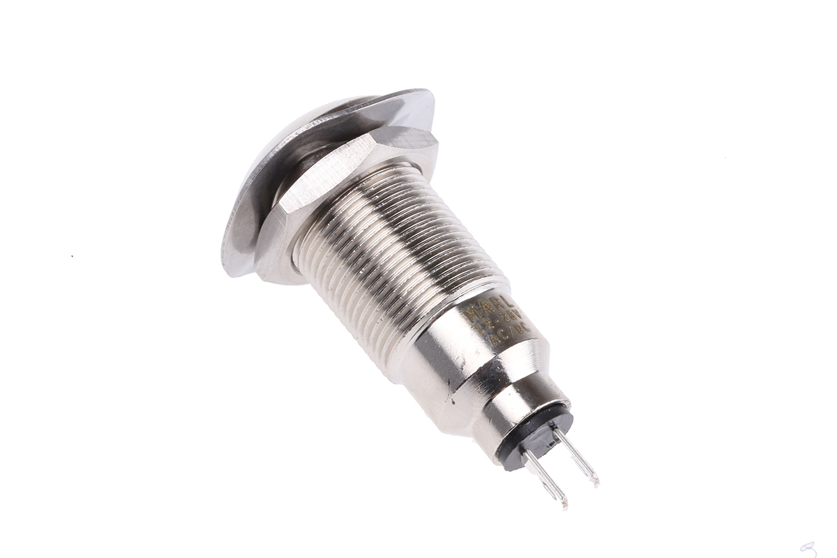 531-532-63 Marl 531 Series Panel Mount LED Indicator, Green Panel Mount Indicator, Solder Tab Termination 28V dc 16 mA, IP67, 12.7