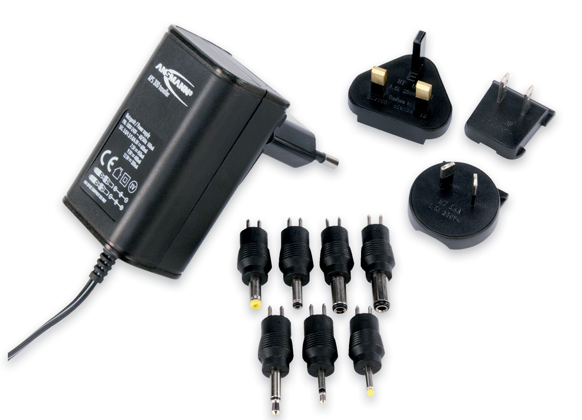 Ansmann 3.6 W AC/DC Adapter AC/DC Adapter Australia, EU, UK, US 12V dc, 3 V dc, 4.5 V dc, 5 V dc, 6 V dc, 7.5 V dc, 9 V