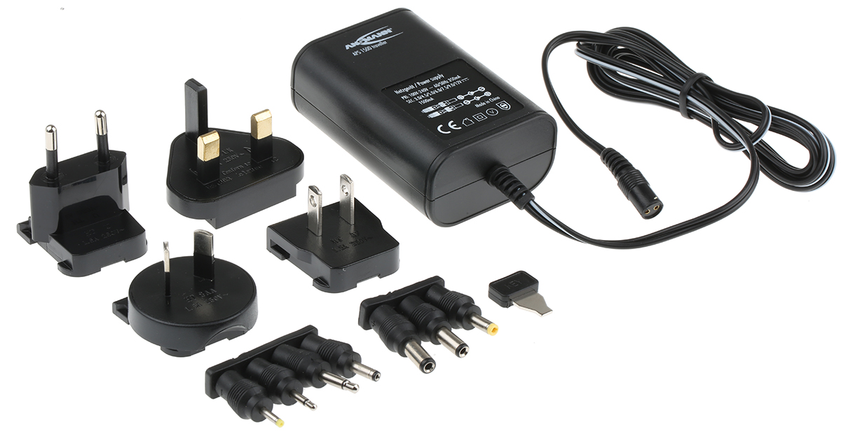 5311123 Ansmann 18 W AC/DC Adapter AC/DC Adapter Australia, EU, UK, US 12V dc, 3 V dc, 4.5 V dc, 5 V dc, 6 V dc, 7.5 V dc, 9 V
